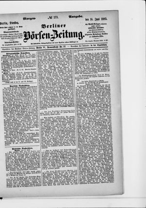 Berliner Börsen-Zeitung vom 16.06.1885