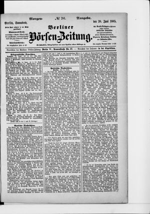 Berliner Börsen-Zeitung vom 20.06.1885