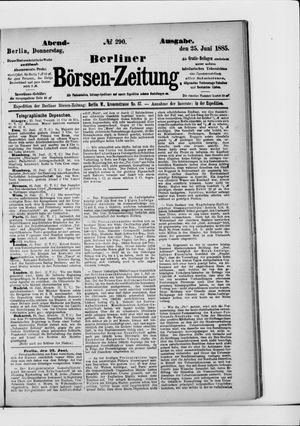 Berliner Börsen-Zeitung vom 25.06.1885