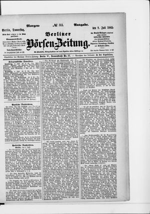 Berliner Börsen-Zeitung vom 09.07.1885