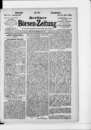 Berliner Börsen-Zeitung vom 11.07.1885