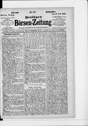 Berliner Börsen-Zeitung vom 13.07.1885