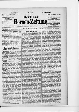 Berliner Börsen-Zeitung vom 22.07.1885