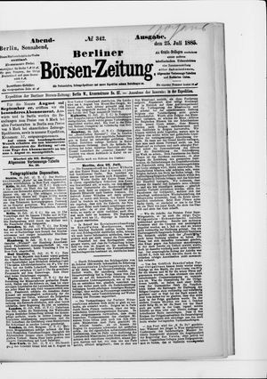 Berliner Börsen-Zeitung vom 25.07.1885