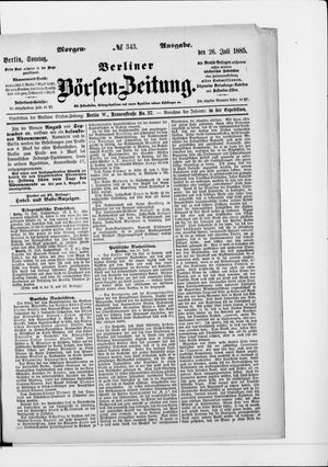 Berliner Börsen-Zeitung vom 26.07.1885
