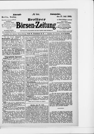 Berliner Börsen-Zeitung vom 27.07.1885