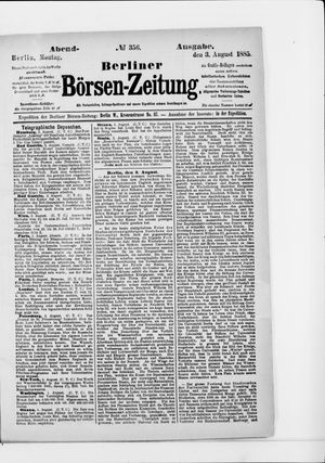 Berliner Börsen-Zeitung vom 03.08.1885
