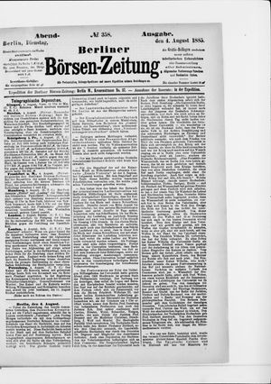Berliner Börsen-Zeitung vom 04.08.1885