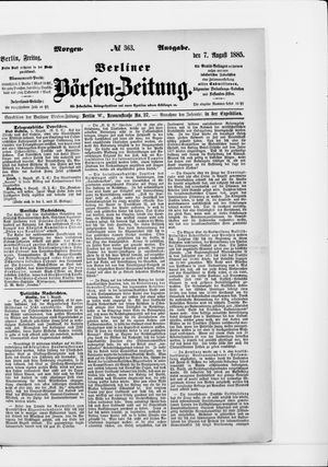 Berliner Börsen-Zeitung vom 07.08.1885