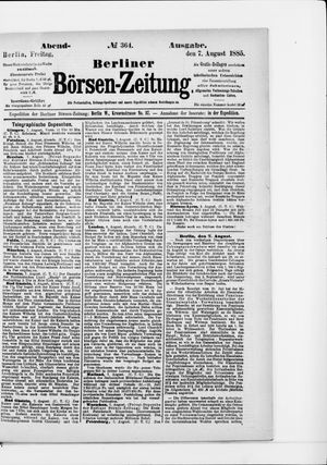 Berliner Börsen-Zeitung vom 07.08.1885