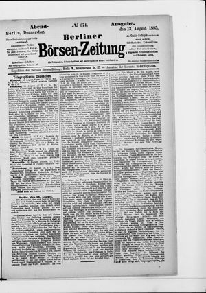 Berliner Börsen-Zeitung vom 13.08.1885