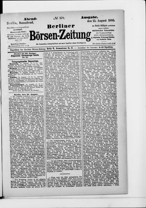 Berliner Börsen-Zeitung vom 15.08.1885