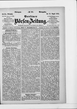 Berliner Börsen-Zeitung vom 26.08.1885
