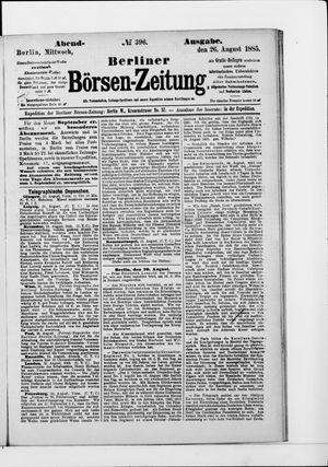 Berliner Börsen-Zeitung vom 26.08.1885