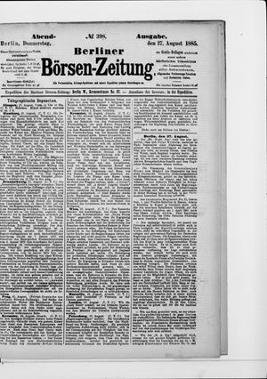 Berliner Börsen-Zeitung vom 27.08.1885