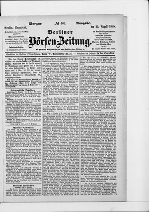 Berliner Börsen-Zeitung vom 29.08.1885