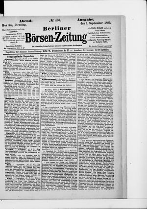 Berliner Börsen-Zeitung on Sep 1, 1885