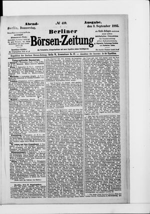 Berliner Börsen-Zeitung vom 03.09.1885