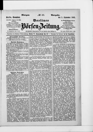 Berliner Börsen-Zeitung vom 05.09.1885