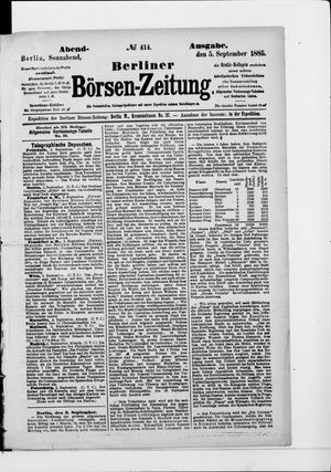 Berliner Börsen-Zeitung vom 05.09.1885