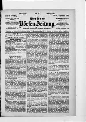 Berliner Börsen-Zeitung vom 08.09.1885