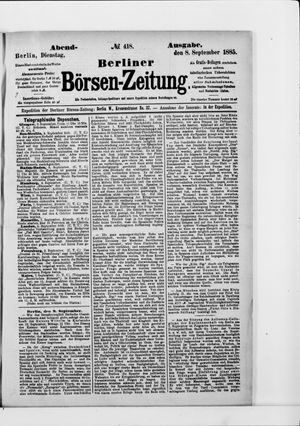 Berliner Börsen-Zeitung vom 08.09.1885