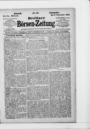 Berliner Börsen-Zeitung vom 09.09.1885