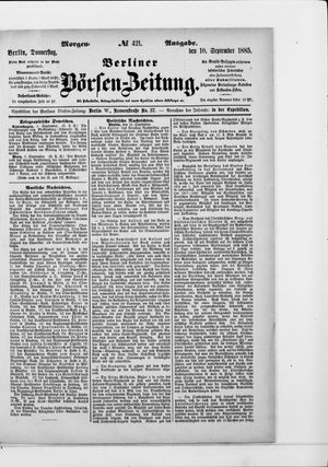 Berliner Börsen-Zeitung vom 10.09.1885