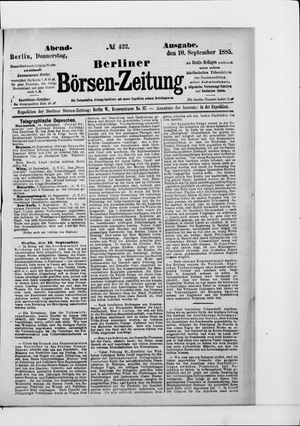 Berliner Börsen-Zeitung vom 10.09.1885