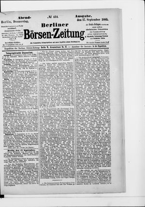 Berliner Börsen-Zeitung vom 17.09.1885