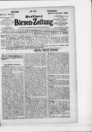 Berliner Börsen-Zeitung vom 21.09.1885