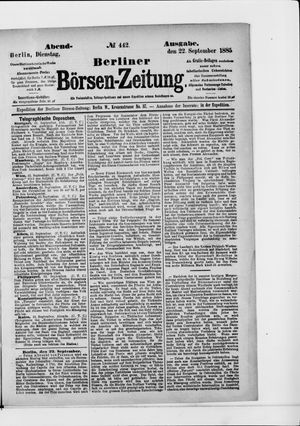 Berliner Börsen-Zeitung vom 22.09.1885