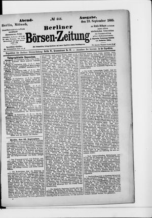 Berliner Börsen-Zeitung vom 23.09.1885