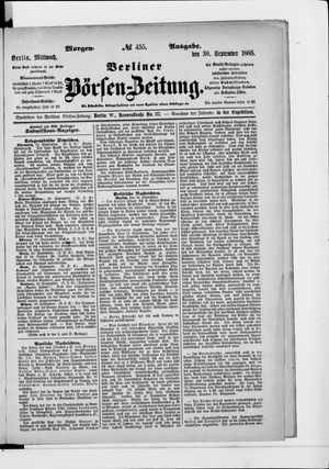 Berliner Börsen-Zeitung vom 30.09.1885