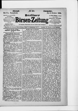 Berliner Börsen-Zeitung vom 03.10.1885