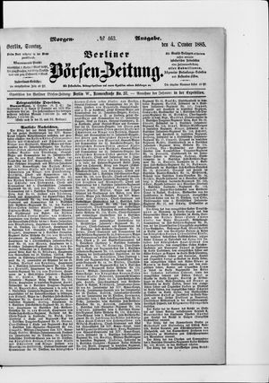Berliner Börsen-Zeitung vom 04.10.1885
