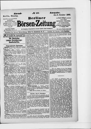 Berliner Börsen-Zeitung vom 06.10.1885