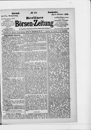 Berliner Börsen-Zeitung vom 08.10.1885