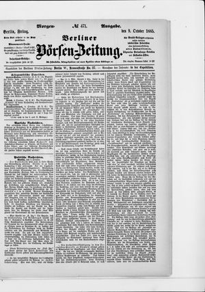 Berliner Börsen-Zeitung vom 09.10.1885