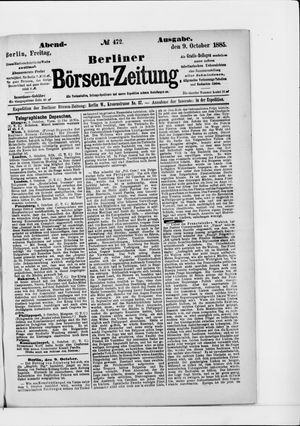 Berliner Börsen-Zeitung vom 09.10.1885