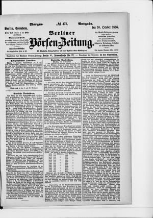 Berliner Börsen-Zeitung vom 10.10.1885