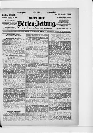 Berliner Börsen-Zeitung vom 14.10.1885