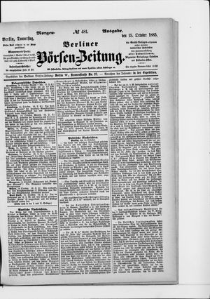 Berliner Börsen-Zeitung vom 15.10.1885