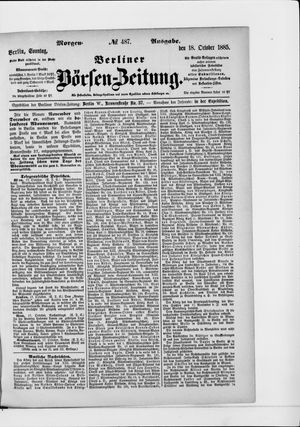 Berliner Börsen-Zeitung vom 18.10.1885