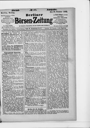 Berliner Börsen-Zeitung vom 19.10.1885