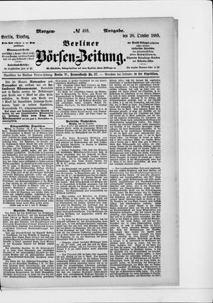 Berliner Börsen-Zeitung vom 20.10.1885