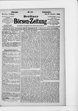 Berliner Börsen-Zeitung vom 23.10.1885