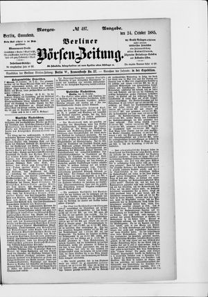 Berliner Börsen-Zeitung vom 24.10.1885