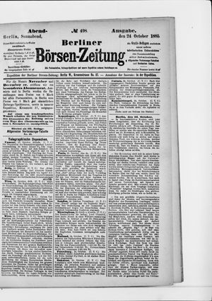 Berliner Börsen-Zeitung vom 24.10.1885