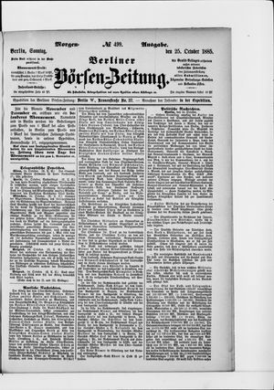 Berliner Börsen-Zeitung vom 25.10.1885